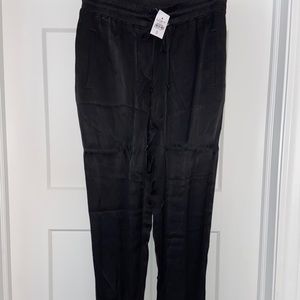 Black satin jogger-LOFT